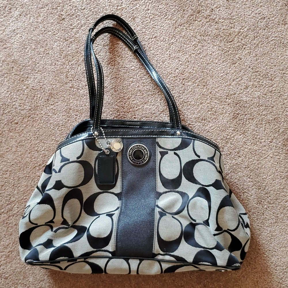 Black and Grey Coach Purse